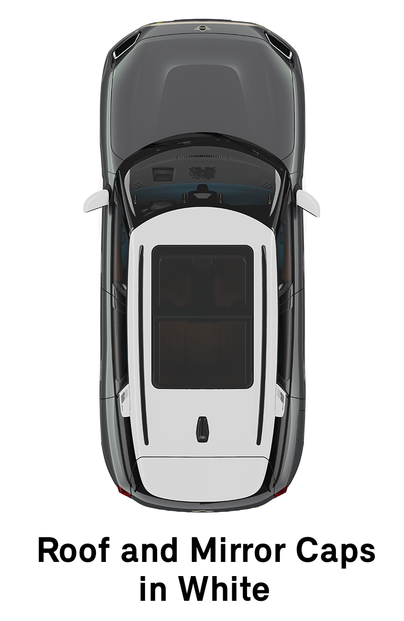 MINI Roof: Roof and Mirror Caps in White