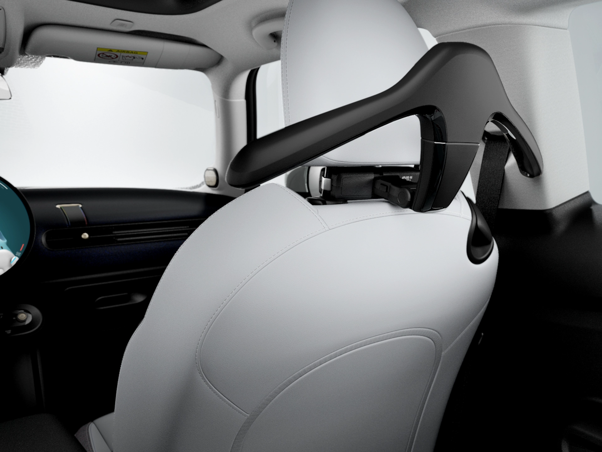 MINI Clothes Hanger in vehicle interior as part of MINI Travel and Comfort system.