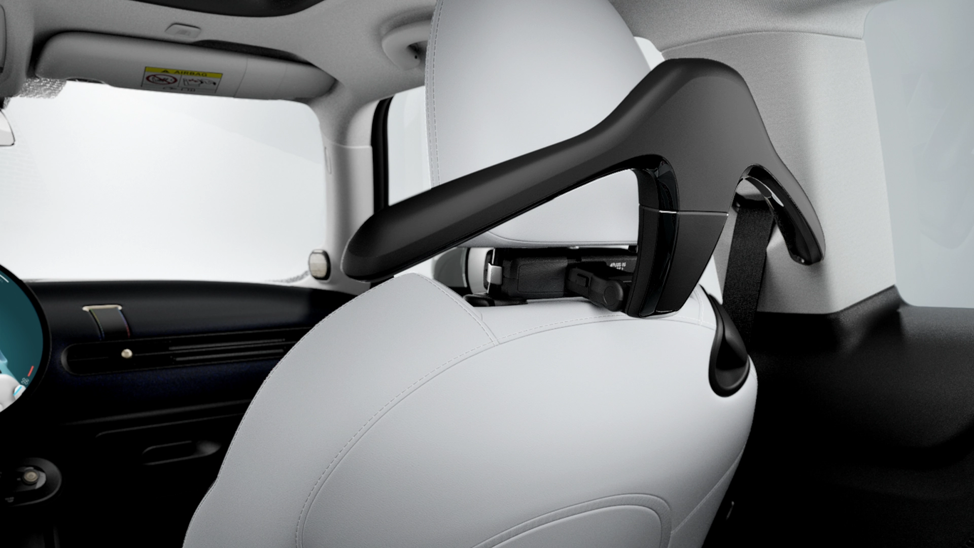 MINI Clothes Hanger in vehicle interior as part of MINI Travel and Comfort system.
