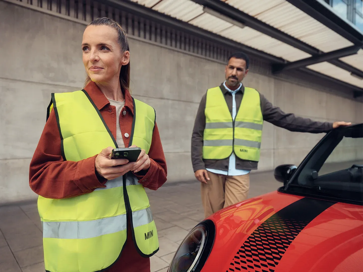 Yellow reflective MINI Safety Vest. 